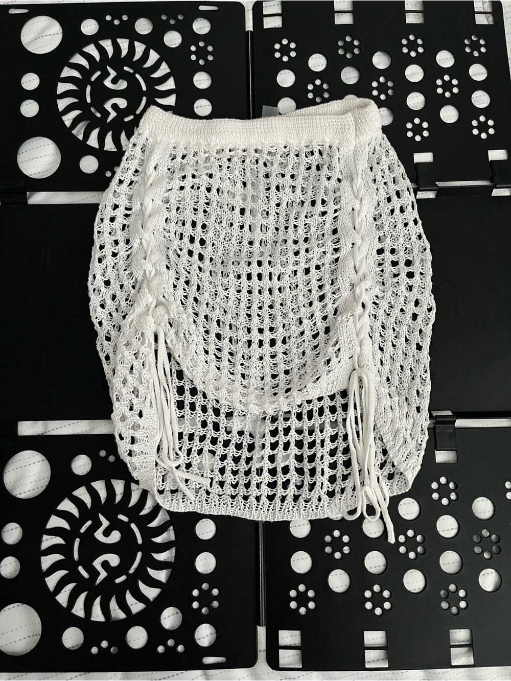 White Crochet Knit Beach Cover-Up